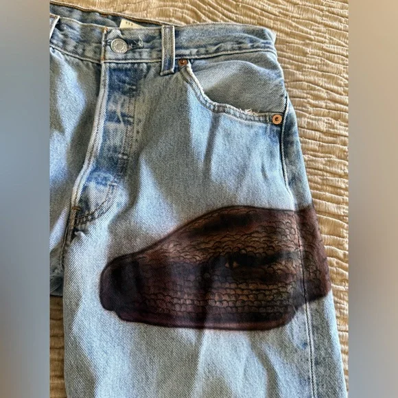 Vintage Levi 501 Rare Python Jeans - See Measurement Photos - Picture 3 of 16